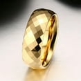 thumbnail image 4 of 8MM Rhombic Cut Tungsten Carbide Wedding Band Men's 18K Gold Plated Ring Sz 7-13, 4 of 7