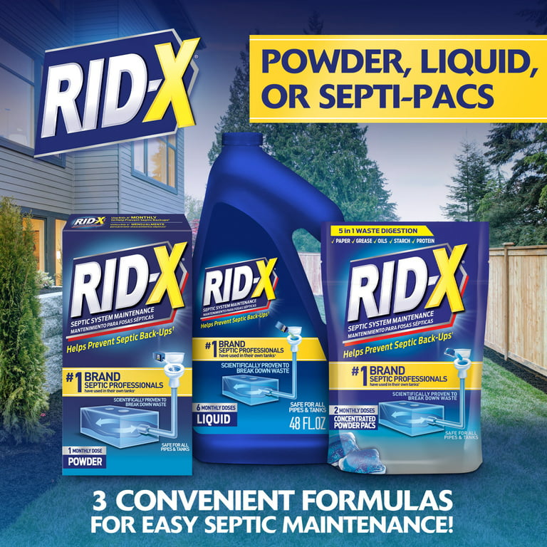 RID-X Septic Tank Treatment, 1 Month Supply Of Powder, 9.8oz, 100