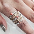 thumbnail image 3 of Natural Coral Spinner Ring, Beaded Meditation Ring, 925 Sterling Silver Ring, 5 Spinning Ring, Two Tone Ring, Fidget Ring, Handmade Jewelry, Christmas, Womans Band Ring, Anxiety Ring, Gifts, 3 of 7