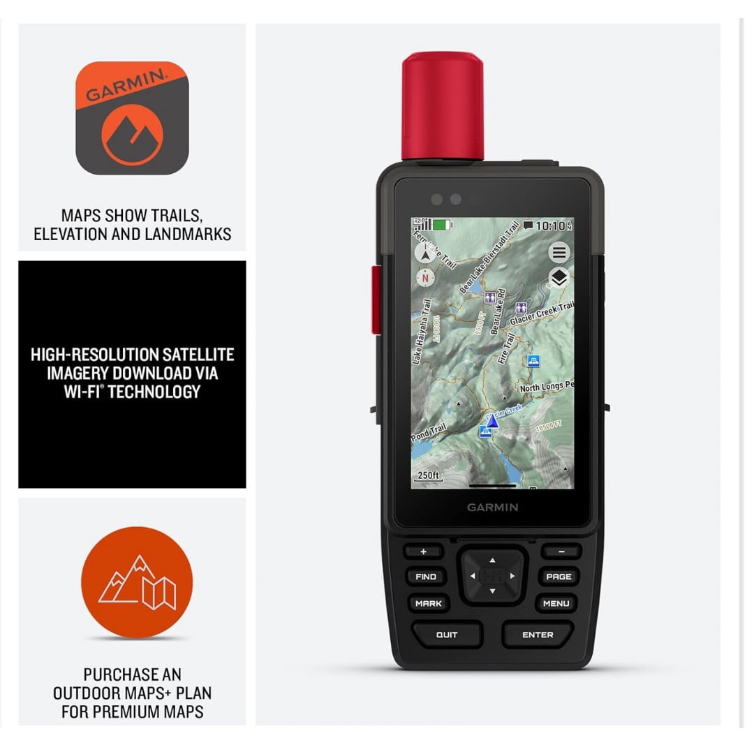 Garmin GPSMAP H1i Plus Premium Handheld GPS Navigator with inReach Technology Bundle with 128GB MicroSD Card (2 Items)
