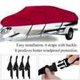 thumbnail image 4 of Trailerable Heavy Duty Boat Cover for 17-19ft Boat Beam Width up to 95", 210D Waterproof Fishing Ski Bass V-Hull Tri-Hull Runabouts Boat Cover Anti UV All Weather Protection, Wine Red, 4 of 9
