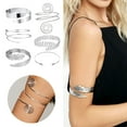 thumbnail image 2 of Ensemble de Bracelets Réglables pour Femmes Élégant Brassard Argent Or Bijoux, 2 of 4