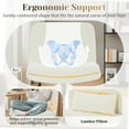 thumbnail image 4 of IPKIG Armless Criss Cross Chair, Adjustable Swivel Home Office Desk Chair with Lumbar Support Pillow Computer Chair Vanity Chair for Makeup Room, Living Room, Chenille White, 4 of 8