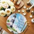thumbnail image 2 of Lighthouse Round Placemats Set of 4 for Dinning Tables,Heat-proof Braided Table Mats 15 Inch,Blue Coastal Nautical Ocean Beach Palm Tree Washable Place Mat for Kitchen Restaurant Party Table Decor, 2 of 9
