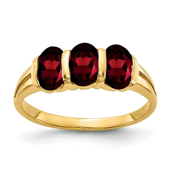 Solid 14k Yellow Gold 6x4mm Oval Garnet January Red Gemstone Engagement Ring Size 8.5
