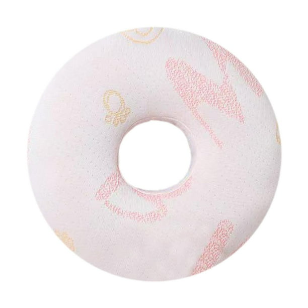Almohada para los oídos, soporte para el cuello y la cabeza, elegante almohada en forma de dona para dormir de lado. Rosa
