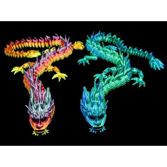 Jumbo Articulating Dragon Fidget – 3D Printed Stress Relief Companion for All Ages