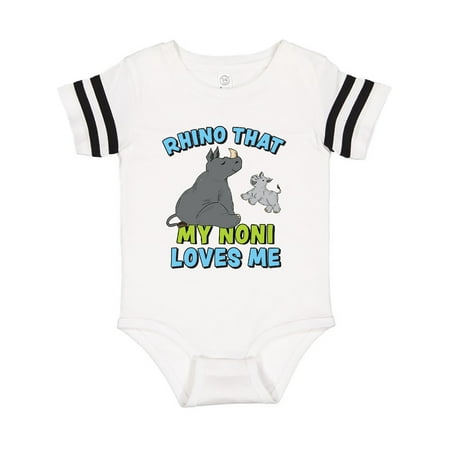 

Inktastic Rhino That My Noni Loves Me with Cute Rhinos Gift Baby Boy or Baby Girl Bodysuit