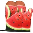 thumbnail image 3 of Oven Mitts 2 pcs Kitchen Oven Glove Watermelon Slice Oven Mitt Non-Slip Oven Gloves for Cooking Heat Resistant Hot Pads for Microwave BBQ, 3 of 6