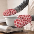 thumbnail image 3 of Gaeub Strawberry And Flowers Print Oven Mitts and Potholders BBQ Gloves,Oven Mitts with Silicone, Non-Slip Cooking Gloves for Cooking Baking Grilling (2 Count), 3 of 6