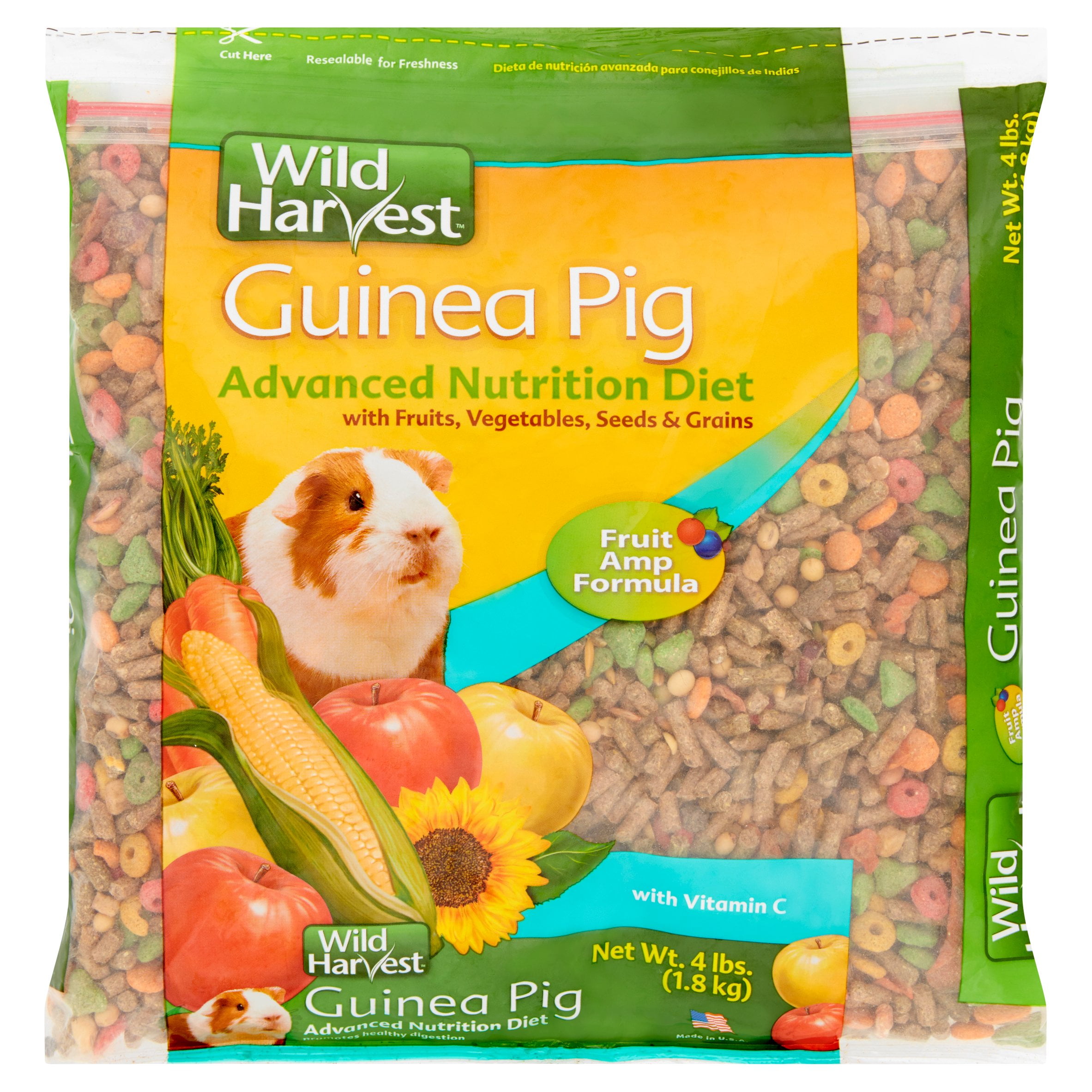 Wild Harvest Seeds & Fruits Guinea Pig Food, Vegetable & Grain, 4 lb. Bag - Walmart.com