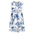 thumbnail image 3 of WTOBBY Women's Casual Fashion Breathable V-Neck Vest with Pockets Floral Holiday Dress, Summer Lightweight Design for Comfort, Perfect for Beach and Outdoor Fun,Light Blue 2XL, 3 of 4