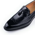 thumbnail image 4 of Loafers for Men Tassel New Style Shoe Men's Cowhide Handmade Sewing Casual Wedding Party Slip on Pointed Dress Shoes Man Black 8, 4 of 4