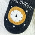 thumbnail image 3 of Moon & Clock Plush Slippers, Warm Indoor House Shoes for Women Men, 3 of 7