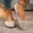 Beige, variant on Women's Knitted Ballet Flats Spacious Round Toe Slip-On Comfort Shoes for Office Work Daily Wear