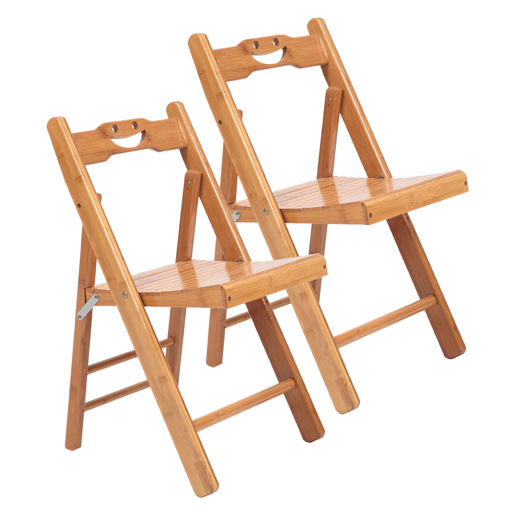 Veryke Smiley Wood Folding Kids Chairs Set of 2