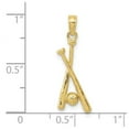 thumbnail image 2 of 10k Polished Bats and Baseball Pendant Necklace 24x10mm Wide Pendant for Women - .8 Grams, 2 of 2