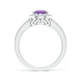 thumbnail image 2 of ANGARA Natural 1.05 Ct. Amethyst with Diamond Halo Ring in 14K White Gold for Women (Ring Size: 11.5), 2 of 9