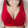thumbnail image 2 of Plus Size Push Up Bra Front Closure Solid Color Brassiere Bra 36-46 Wireless Underwear for Women, 2 of 2