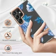 thumbnail image 6 of SaniMore for Samsung Galaxy S22 Ultra Case, Flexible TPU Magnetic Cover Support Wireless Charging Slim Flower Grass Pattern Shockproof Protective Shell for Ladies Women Girls, Blue Flowers, 6 of 9