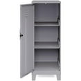 thumbnail image 3 of Pemberly Row 42.5"H 3 Shelf Metal Storage Locker Cabinet Arctic Silver, 3 of 4