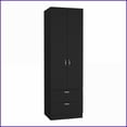 thumbnail image 2 of Chests & Wardrobes | Vico 76'' High Armoire Wardrobe Closet with 2 Drawers, Double Door, Shelf & Hanging Rod | Black | Engineered Wood, 2 of 8