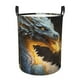 thumbnail image 1 of Fotbe Golden White Fire Dragon Cesto de Ropa con Asas, Cesto Impermeable de Gran Capacidad, Bolsa de Lavado para Dormitorio, Cesto de Ropa con Ruedas y Asas-Medium, 1 of 6