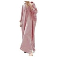 thumbnail image 1 of Vestido tipo cárdigan boho de lino a rayas para mujer: vestido largo asimétrico oversize informal/para el trabajo, 1 of 5