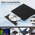 thumbnail image 1 of External CD DVD Drive, USB 2.0 Slim Protectable External CD-RW Drive DVD-ROM Burner Player for Laptops Desktop PCs Model B, 1 of 6