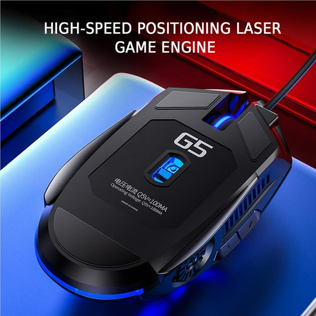 Ruiboury Souris de Jeu 6D 3200DPI Filaire Réglable à DEL Souris d'Ordinateur Silencieuse pour Portable PC No.1