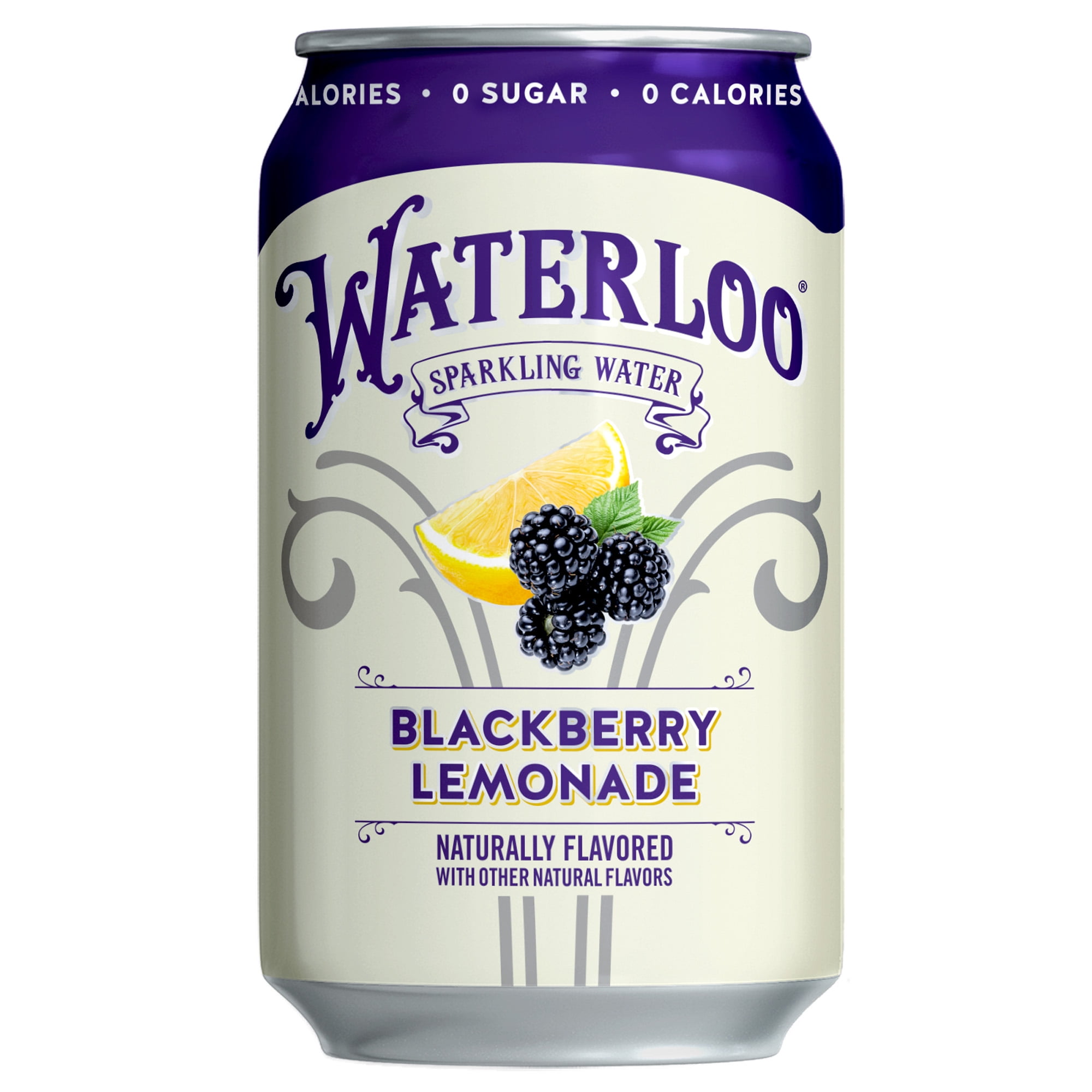 Waterloo Sparkling Water, Blackberry Lemonade, 12 fl oz, 24 Pack Cans