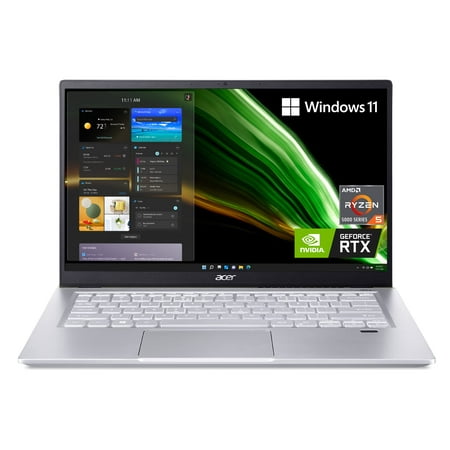 Acer Swift X SFX14-41G-R7YT Creator Laptop | 14" Full HD 100% sRGB | AMD Ryzen 5 5600U | NVIDIA RTX 3050 Laptop GPU | 8GB LPDDR4X | 512GB NVMe SSD | Wi-Fi 6 | Backlit Keyboard | Windows 11 Home, Gold