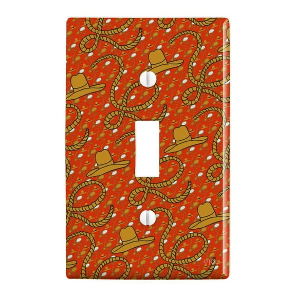 Western Cowboy Hats and Roping Pattern Plastic Wall Decor Toggle Light Switch Plate Cover