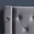 thumbnail image 3 of Contemporary Platform Bed King Size 1pc Gray Velvet Upholstered Button Tufted Modern Bedroom Furniture, 3 of 3