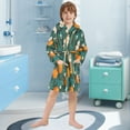 thumbnail image 5 of FORMRS Niños Bathrobe Unisex Hooded Robe Soft Plush Pajamas Sleepwear, Size 2-3T, Orange Leaves, 5 of 7