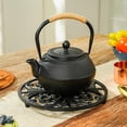 thumbnail image 4 of Sungmor Cast Iron Trivet with Intricate Floral Design,Dia-9.2 Inch Heat-Resistant Pot Holder for Kitchen Counter Protection and Dining- Round Decorative Metal Pot Plate Holder,Black Finish, 4 of 9