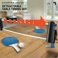 Sharper Image 7Piece Retractable Tabletop Tennis Game Set, Play Almost Anywhere with Expandable