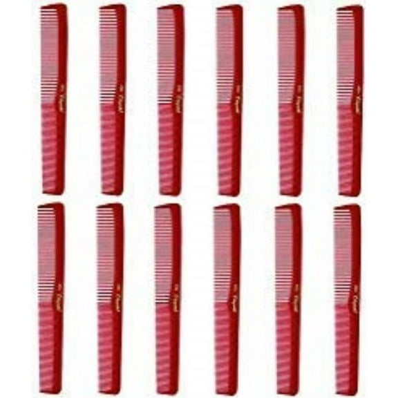 Krest Cleopatra 400 All-Purpose Red Barber and Styling Combs - Pack of 12 Units