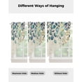 thumbnail image 4 of Blue Teal Botanical Swag Valances for Windows, Weeping Fall Eucalyptus Leaves Rustic Rod Pocket Sheer Valances for Windows, Swag Toppers Light Filtering for Kitchen Living Room 2 Panels 36''x63'', 4 of 6