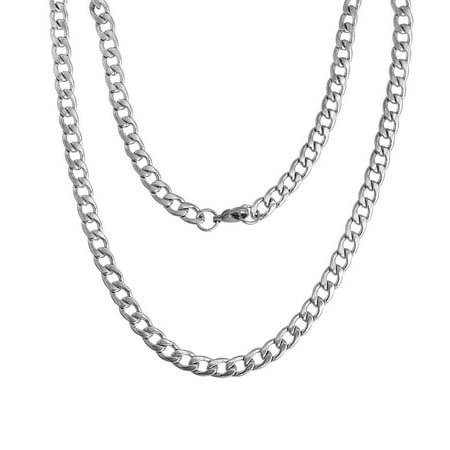 Sexy Body Chain - Sexy Sparkles Stainless Steel Link Curb Chain Necklace for Men Women 21 5/8