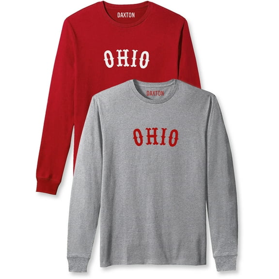 Daxton Retro Ohio Arch Font Long Sleeves T Shirt Soft Medium Weight Cotton