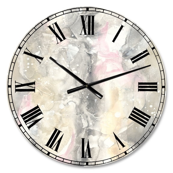 Designart 'Watercolor Snowflakes II' Farmhouse wall clock