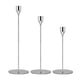 thumbnail image 2 of Juego de 3 portavelas para velas cónicas, portavelas decorativo para bodas, cenas, fiestas, se adapta a velas de 3/4 pulgadas de grosor y velas LED Plata Soledad Portavelas cónicos, 2 of 10