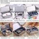 thumbnail image 5 of Set Of 3 Empty Hinged Silver Metal Rectangular Boxes Storage Boxes Mini Portable Box Small Storage Kit Box, 5 of 5