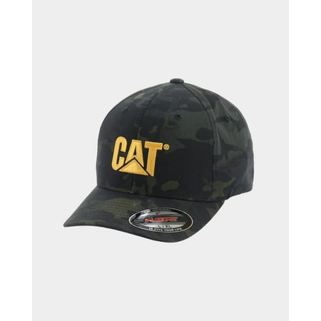 Caterpillar mens Trademark Flexfit Baseball Cap, Night Camo, Large-X-Large US
