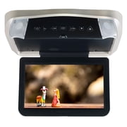 Audiovox VODP10 Overhead Monitors with 2 Wireless Headphones, DVD Players with Three Snap-on Bezels in Black, Shale and Pewter