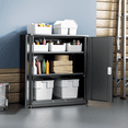 thumbnail image 3 of Magshion Metal Cabinet, 36" Tool Steel Locking Cabinet with Doors, Garage Storage Systems Lockable File Cabinet for Home Office Classroom, Black, 3 of 10