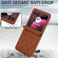thumbnail image 6 of for Motorola Razr+ (2023) Case, Motorola Razr 40 Ultra Case, Crossbody Strap Leather Wallet Case with Credit Card Holder Slots TPU Bumper Case for Motorola razr+ 2023 /Razr 40 Ultra, Brown, 6 of 7