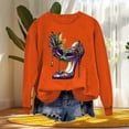 thumbnail image 4 of Xuyuer Women's Carnival Printed Long Sleeved Round Neck Mardi Gras Sweatshirt Carnival Outfits Women Carnival Sweatshirts Fat Tuesday Fashionable Pullover Tops, 4 of 6