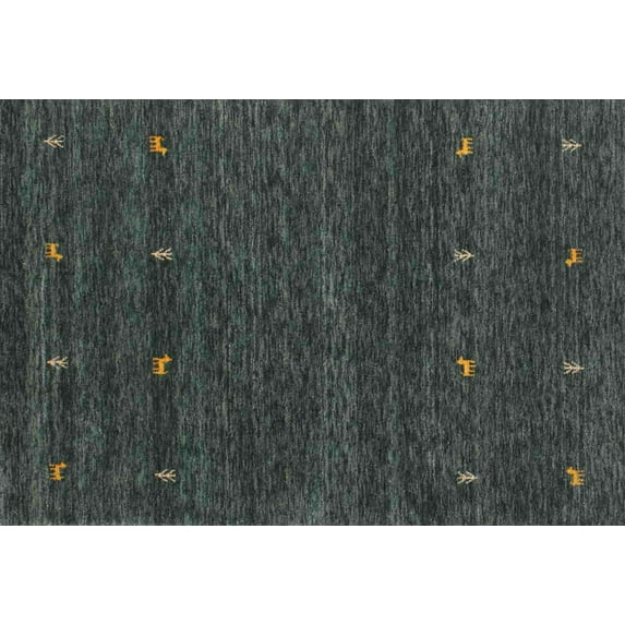 Ahgly Company Machine Washable Indoor Rectangle Contemporary Iron Gray Area Rugs, 3' x 5'